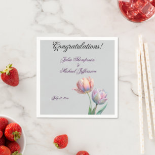 Pastel Tulp Trouw Suite Elegante Typografie Servet