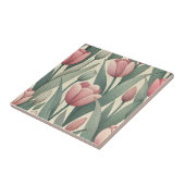 Pastel Tulp Tuin Patroon Illustratie Tegeltje (Zijkant)