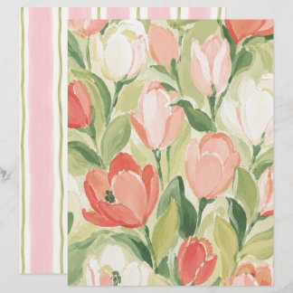 Pastel Tulp Tuin Schrijfmachina Papier