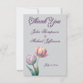 Pastel Tulp Wedding Suite Elegante Typografie Bedankkaart