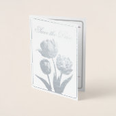 Pastel Tulp Wedding Suite Elegante Typografie Folie Kaarten (Voorkant)