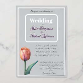 Pastel Tulp Wedding Suite Elegante Typografie Folie Uitnodiging