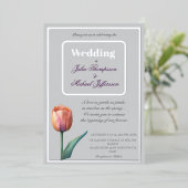 Pastel Tulp Wedding Suite Elegante Typografie Folie Uitnodiging (Staand Voorkant)