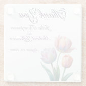 Pastel Tulp Wedding Suite Elegante Typografie Glazen Onderzetter (Achterkant)
