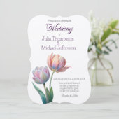 Pastel Tulp Wedding Suite Elegante Typografie Kaart (Staand voorkant)