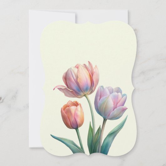 Pastel Tulp Wedding Suite Elegante Typografie Kaart (Achterkant)