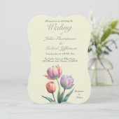 Pastel Tulp Wedding Suite Elegante Typografie Kaart (Staand voorkant)