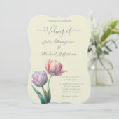 Pastel Tulp Wedding Suite Elegante Typografie Kaart (Staand voorkant)