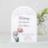 Pastel Tulp Wedding Suite Elegante Typografie Kaart (Staand voorkant)