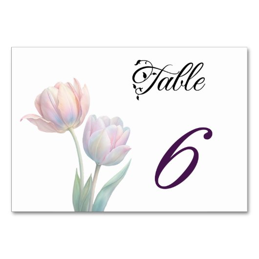 Pastel Tulp Wedding Suite Elegante Typografie Kaart (Voorkant)