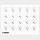 Pastel Tulp Wedding Suite Elegante Typografie Ronde Sticker (Vel)