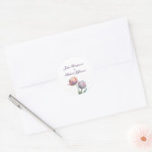 Pastel Tulp Wedding Suite Elegante Typografie Ronde Sticker (Envelop)