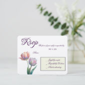 Pastel Tulp Wedding Suite Elegante Typografie RSVP Kaartje (Staand voorkant)