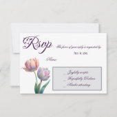 Pastel Tulp Wedding Suite Elegante Typografie RSVP Kaartje (Voorkant)
