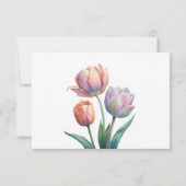 Pastel Tulp Wedding Suite Elegante Typografie RSVP Kaartje (Achterkant)