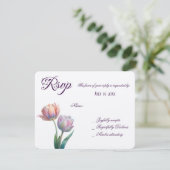 Pastel Tulp Wedding Suite Elegante Typografie RSVP Kaartje (Staand voorkant)