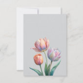 Pastel Tulp Wedding Suite Elegante Typografie RSVP Kaartje (Achterkant)