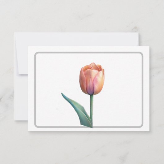 Pastel Tulp Wedding Suite Elegante Typografie Save The Date (Achterkant)