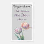 Pastel Tulp Wedding Suite Elegante Typografie Servet (Voorkant)