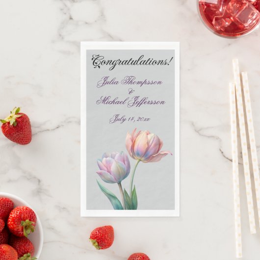 Pastel Tulp Wedding Suite Elegante Typografie Servet (Insitu)