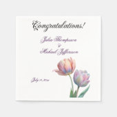 Pastel Tulp Wedding Suite Elegante Typografie Servet (Voorkant)