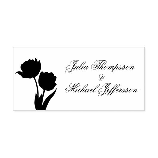 Pastel Tulp Wedding Suite Elegante Typografie Zelfinktende Stempel (Design)