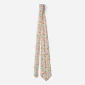 Pastel Tulpen Bloem Patroon Stropdas (Achterkant)