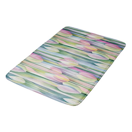 pastel Tulpenpatroon Badmat (Gekanteld)