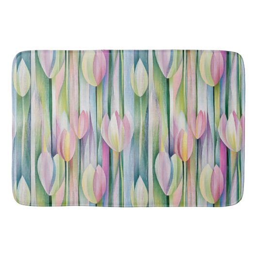  pastel Tulpenpatroon Badmat (Voorkant)