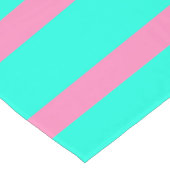 Pastel Turquoise Blauw-groene en roze strepen Korte Tafelloper (Hoek)