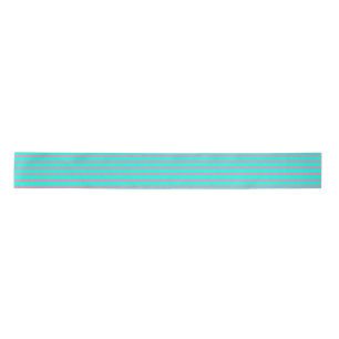 Pastel Turquoise Blauw-groene en roze strepen Satijnen Lint