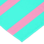 Pastel Turquoise Blauw-groene en roze strepen Tafelkleed (Gekanteld)