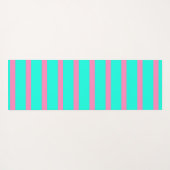 Pastel Turquoise Blauw-groene en roze strepen Yogamat (Achterkant (horizontaal))