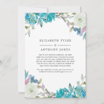 Pastel Turquoise Bloemen Ingekorte Gastlijst