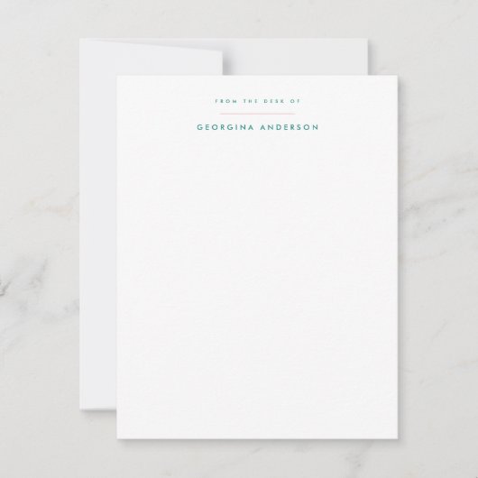 Pastel Turquoise Bloemen Persoonlijk briefpapier Notitiekaartje (Voorkant)