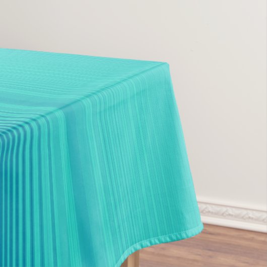 Pastel Turquoise Blue Green Striped Pattern Tafelkleed (Voorbeeld)
