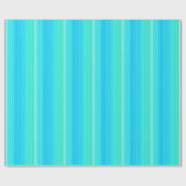 Pastel Turquoise Blue Green Stripes Cadeaupapier (Vlak)