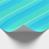 Pastel Turquoise Blue Green Stripes Cadeaupapier (Hoek)