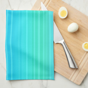 Pastel Turquoise Blue Green Stripes Theedoek