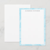 Pastel Turquoise Blue Marble Art gepersonaliseerd Notitiekaartje (Voorkant / Achterkant)