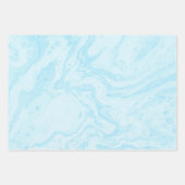 Pastel Turquoise Blue Marble Liquid Ink Patroon Inpakpapier Vel (Voorkant 3)