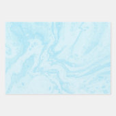 Pastel Turquoise Blue Marble Liquid Ink Patroon Inpakpapier Vel (Voorkant)
