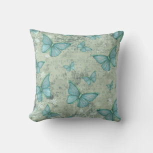 Pastel Turquoise Butterflies Style Pattern Kussen