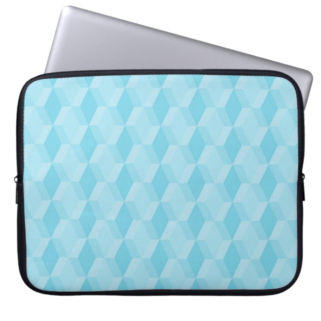 Pastel turquoise diamant patroon laptop sleeve (Voorkant)