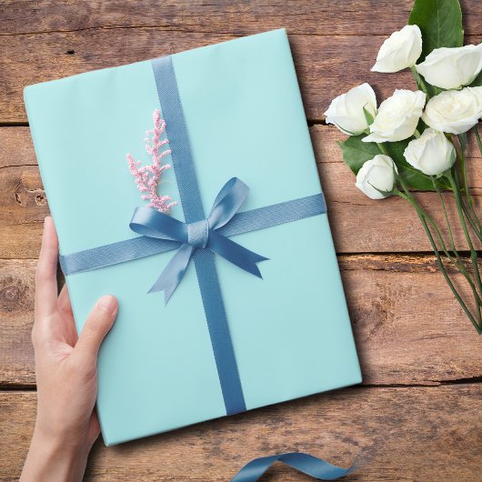 Pastel Turquoise effen kleur | Klassiek Elegant Cadeaupapier