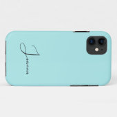 Pastel Turquoise effen kleur | Minimalistische naa Case-Mate iPhone Case (Achterkant (horizontaal))