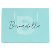 Pastel Turquoise | Elegant handgeschreven naamscri Groot Cadeauzakje (Voorkant)