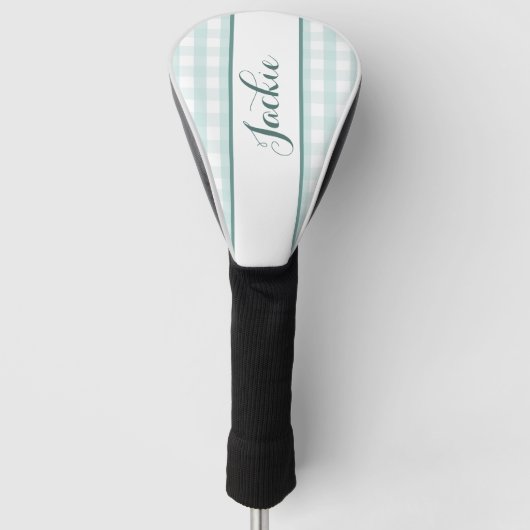 Pastel Turquoise Gestreepte Golfheadcover (Voorkant)