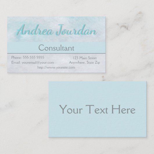 Pastel Turquoise & Gray Visitekaartje (Voorkant / Achterkant)