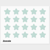 Pastel Turquoise Groen en Wit Patroon Ster Sticker (Vel)